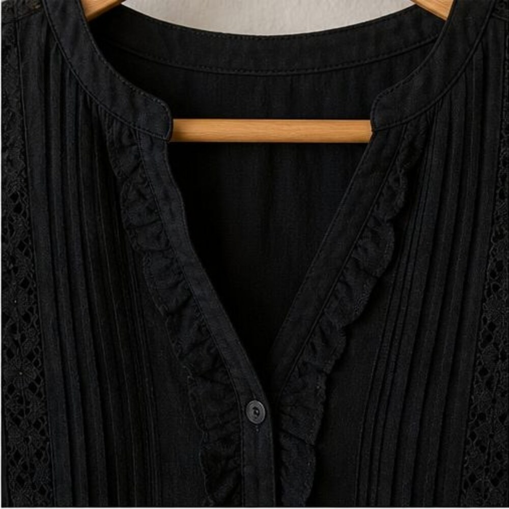 Black Ruffle Blouse - Picture 4 of 6